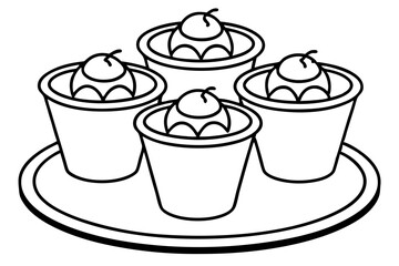 Pudding Cup Icon Set - Clean Vector Style