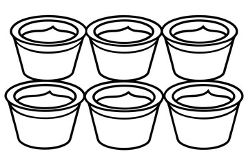 Pudding Cup Icon Set - Clean Vector Style