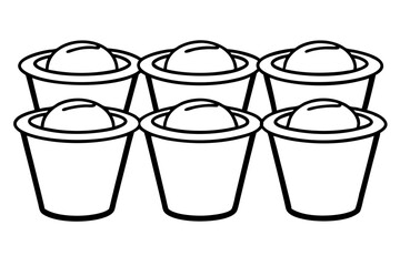 Pudding Cup Icon Set - Clean Vector Style