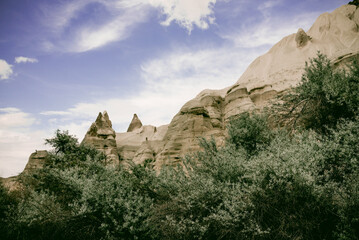 Baglidere White Love Valley in Cappadocia Turkey, landscape of mountains