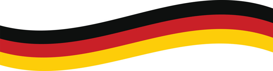 Stylized German Flag with Wavy Stripes on a White Background