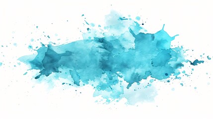 Obraz premium Blue Turquoise Abstract Watercolor Background Splash Stain for Design Projects