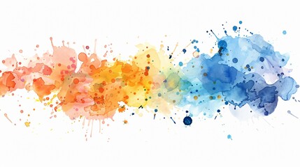Obraz premium Vibrant Watercolor Splash Stains Abstract Background Illustration