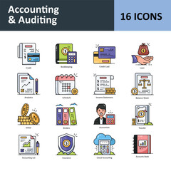Accounting & Auditing Vector Icon Set 2. Eps 10 file 