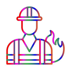 Fireman line gradient icon