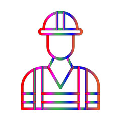 Firefighter line gradient icon