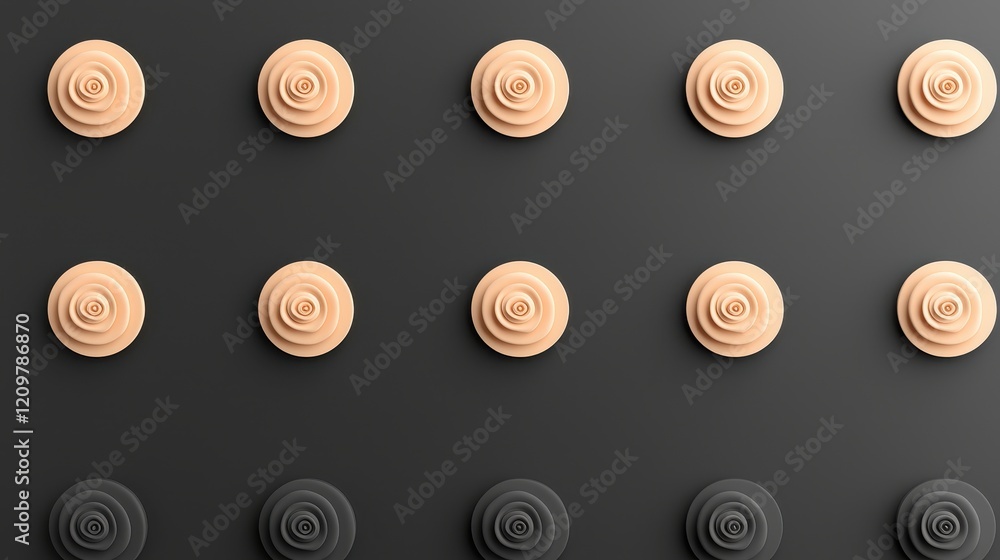 Poster abstract textures of round shapes in rows