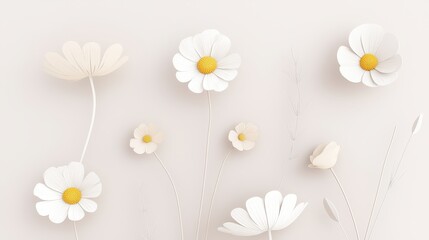 Obraz premium Elegant Blooming Flowers on Soft Background
