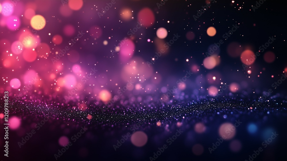 Aufkleber colorful bokeh lights on a black background, a rainbow color gradient bokeh abstract light effect ba