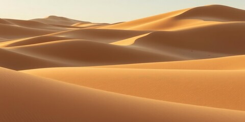 Dense cluster of sand dunes in the morning light, earthy hues, dense clusters