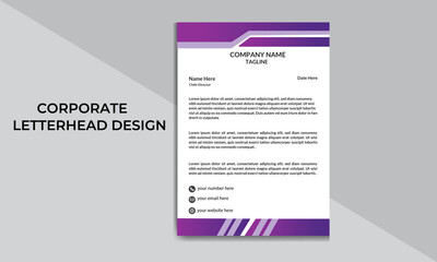 New letterhead template design. Corporate minimalist  letterhead design. Creative stylish letterhead design .Abstract Letterhead Design Modern Business Letterhead Design Template.