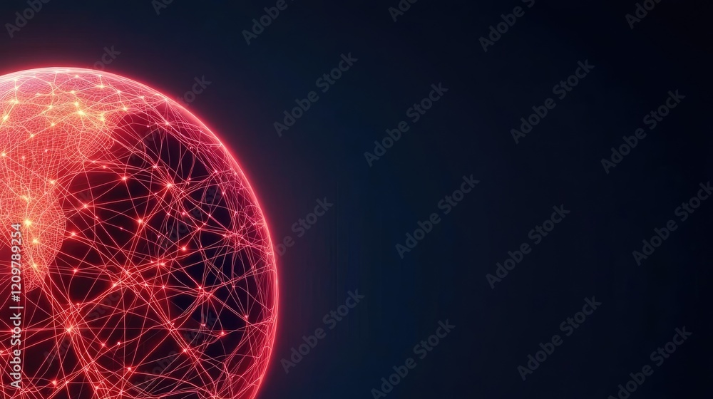 Aufkleber online courses idea. a digital globe connected by a network of glowing lines representing global con