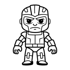 Action figure toy icon in doodle style