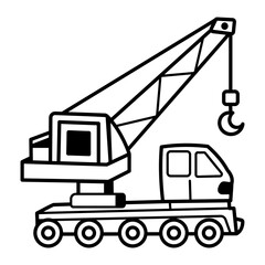 Doodle vector icon of a crane toy