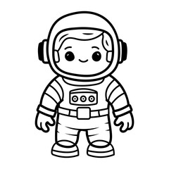 Doodle style icon of an astronaut figure