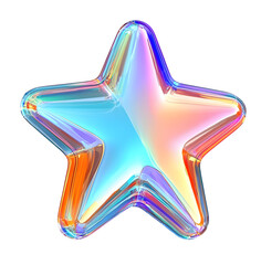 PNG A glass star sign icon illustration reflective colorful. © Jack