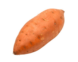 High-quality sweet potato cutout on white transparent background, showcasing its organic texture, earthy tones, and nutritious appeal, perfect for e-commerce, food blogs, and culinary presentations