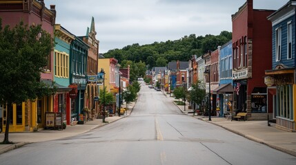 Charming Colorful Street in a Quaint Town