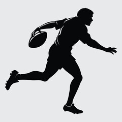 Rugby -player image silhouette vector art and illustration
