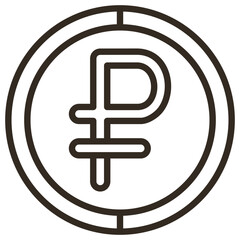 Russian Ruble Symbol  Icon Element For Design Graphic