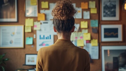 Woman Analyzing Data and Insights in a Creative Office Space