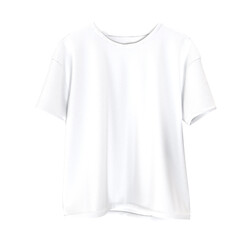 Blank white t-shirt mockup, front and back view. Empty textile casual apparel with sleeve mock up, isolated. Clear cotton crew neck tee design model presentation for print. 3D Illustration