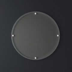 Empty round transparent acrylic sign