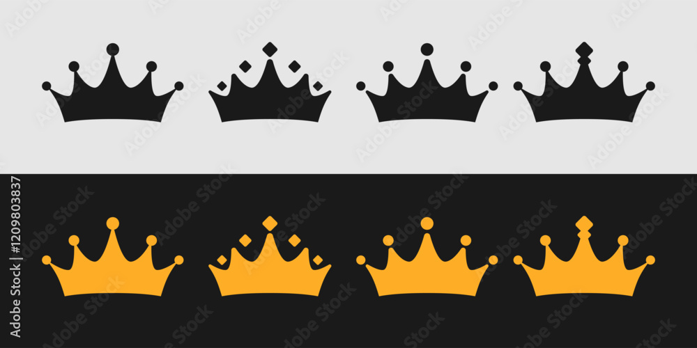 Poster a simple image of a crown. isolated vector emblem. the illustration is in a simple flat style.