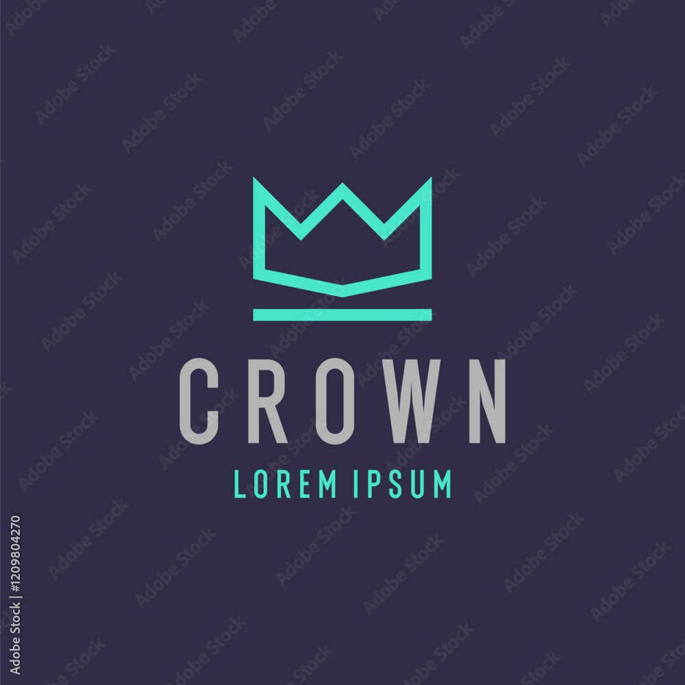 Aufkleber the linear image of the crown. isolated vector emblem. illustration in simple flat style.