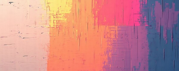 Obraz premium A pixel art representation of a pixelated painter's brushstrokes on a canvas, bringing pixelated color and life to a blank surface.