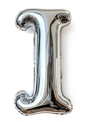 Alphabet I letter silver text number