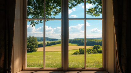 Countryside Window views blue sky natural nature landscape scene scenery wallpaper backdrop