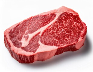 Fototapeta premium wagyu A5 perfect marbling quality on isolated white background