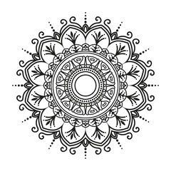Black line mandala beautiful decoration coloring book