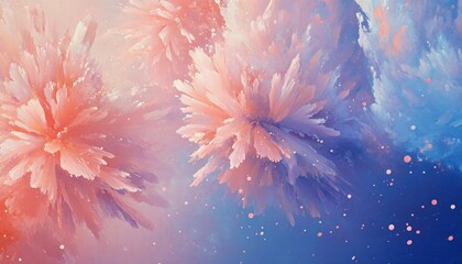 Abstract Pastel Flower Burst Painting Artwork