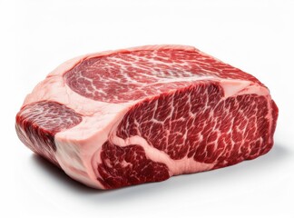 Fototapeta premium wagyu A5 beef cut perfect marbling quality on isolated white background