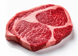 Obraz premium wagyu A5 beef cut perfect marbling quality on isolated white background