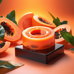 Photo natural Papaya soap with packaging
