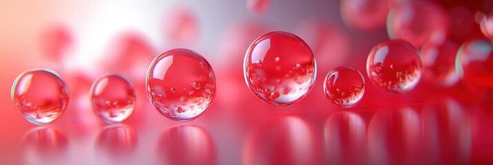 Vibrant Red Bubbles in a 3D World on a Clean Ground with a Soft Background for Abstract and Artistic Visual Concepts