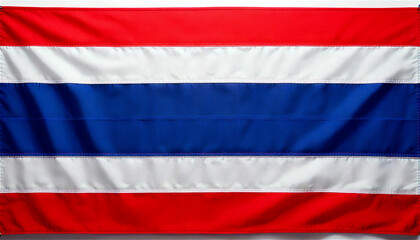 Naklejka premium 波打つタイ国旗。鮮やかな赤、白、青のストライプが目立つデザイン。Generative AI。