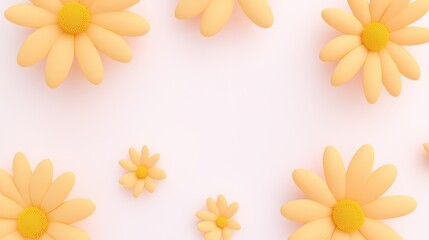 Obraz premium Soft Yellow Flowers on Light Background