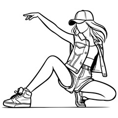 Street Dance Girl Illustration.