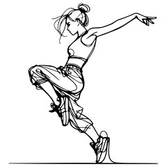 Street Dance Girl Illustration.
