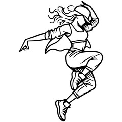 Street Dance Girl Illustration.