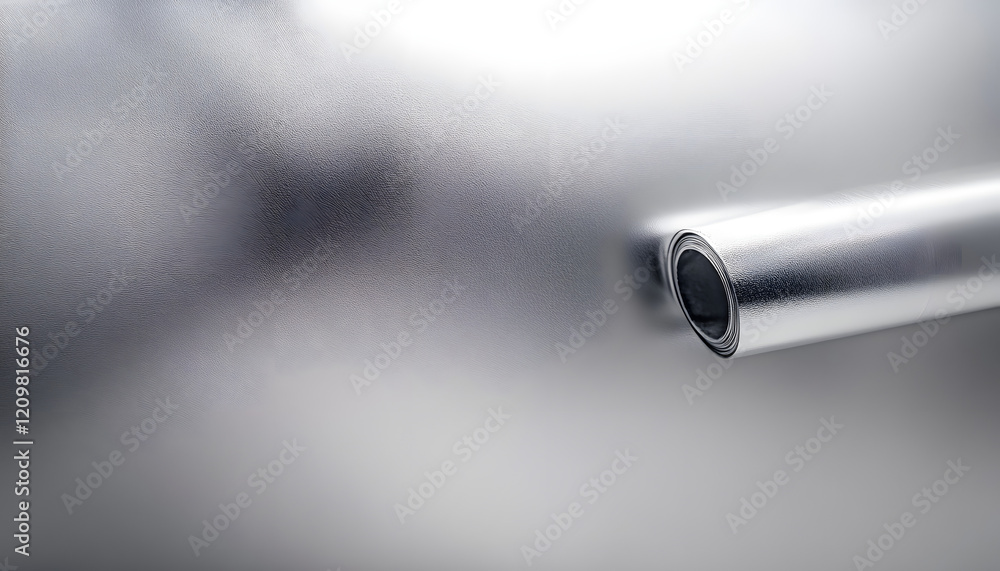 Poster platinum metallic effect foil with a smooth silver texture and gradient background.