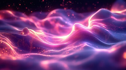Captivating Neon Abstract Texture Depicting Fluid Chaos in Vibrant Hues and Ethereal Lighting, Perfect for Modern Digital Art and Design Projects