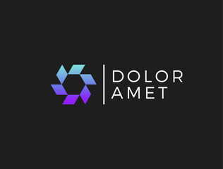 Abstract Swirl Logo. Six Elements Connection Symbol. Creative Geometric Logo Design.