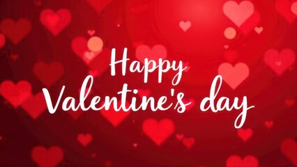 Red postcard with the text "Happy Valentine's Day"