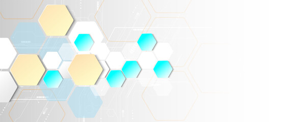 Hexagonal geometric technology background image, network concept, circuit board, network communication