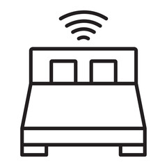 bed smart home line icon